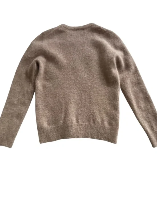 Quince Mongolian Cashmere Crewneck Sweater Sz S Oatmeal Cozy Luxury Shrunken Fit - Picture 2 of 11